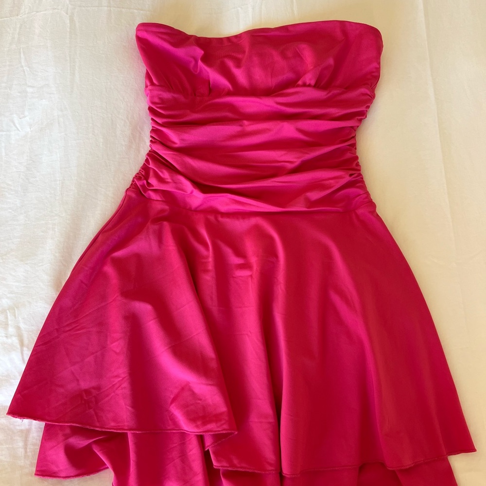 Strapless Pink Mini Dress - Picture 2 of 3